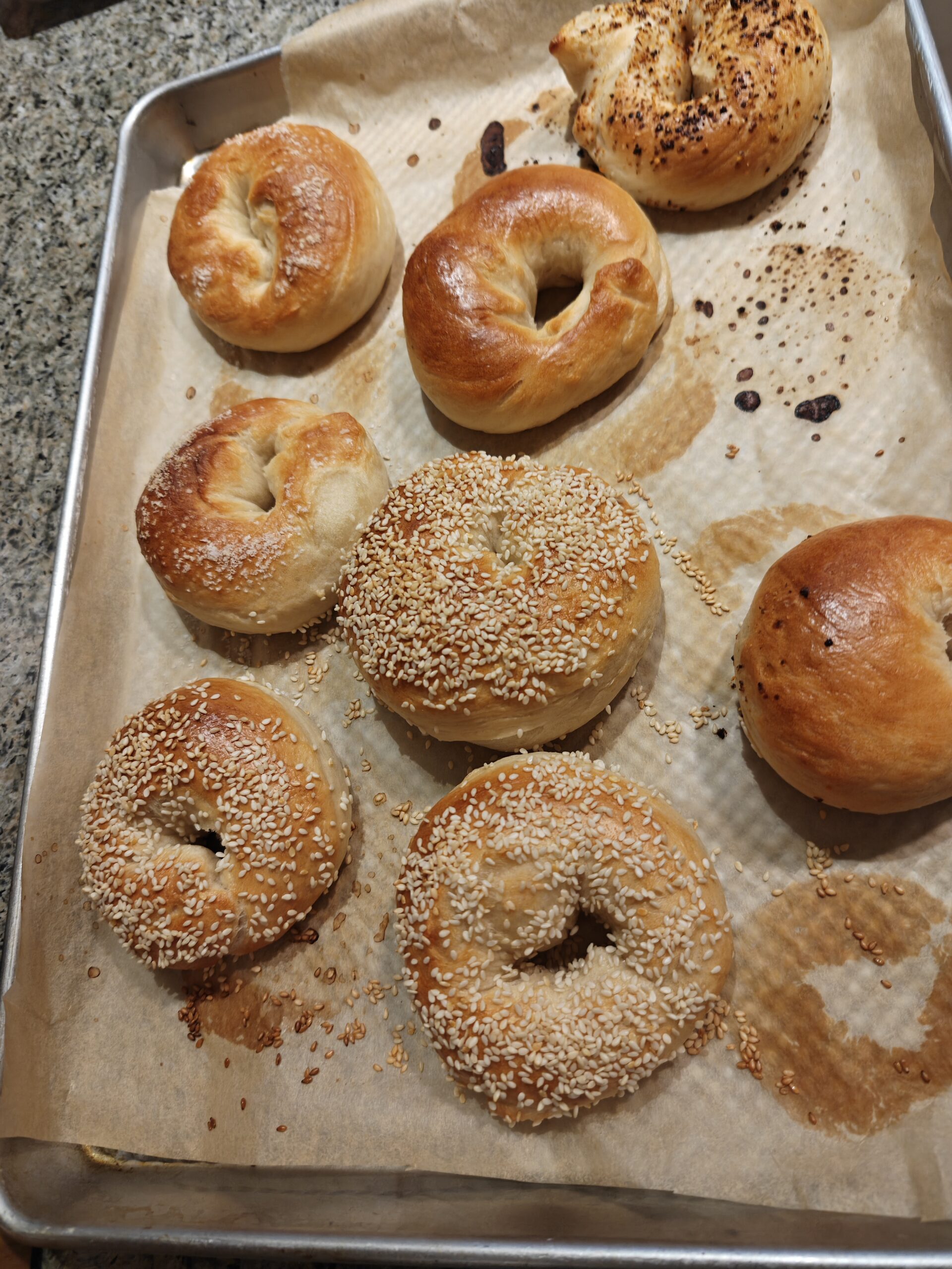 8 sourdough bagels