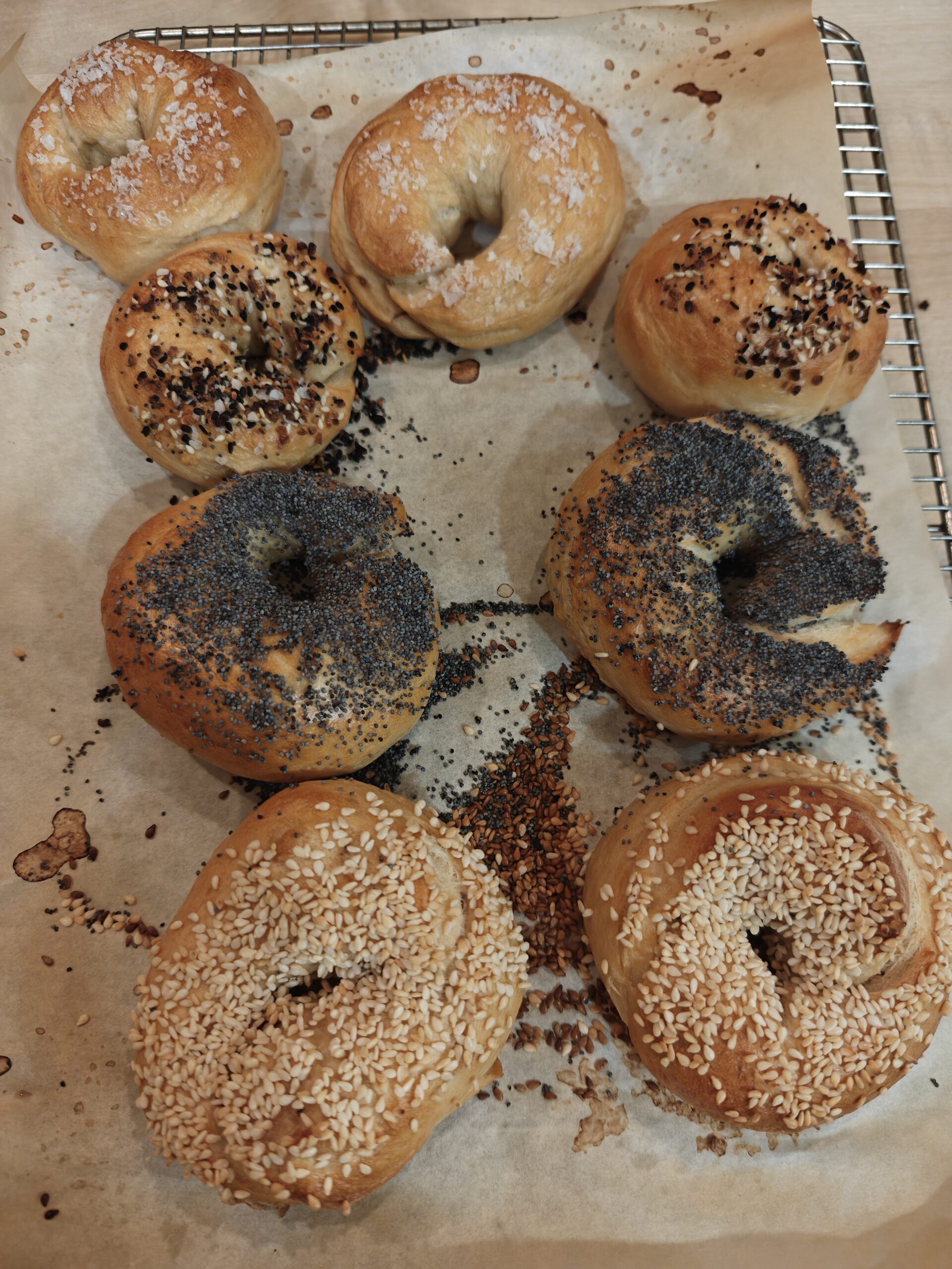 8 sourdough bagels